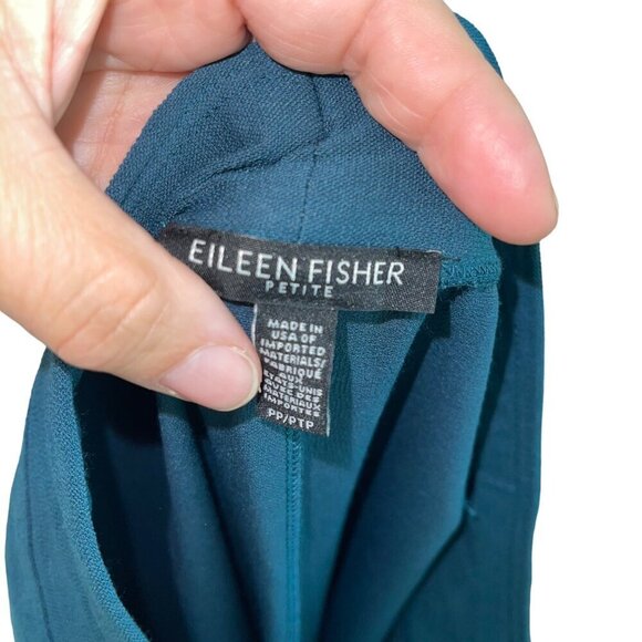 Eileen Fisher Womens Pants Size 4 Green Stretch Crepe Elastic Waist Knit - Picture 3 of 7